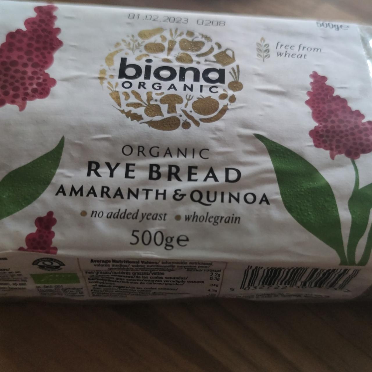 Fotografie - Rye Bread Amaranth & Quinoa biona organic