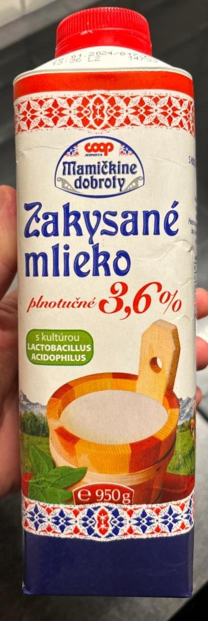 Fotografie - Zakysané mlieko plnotučné 3,6% Coop Mamičkine dobroty