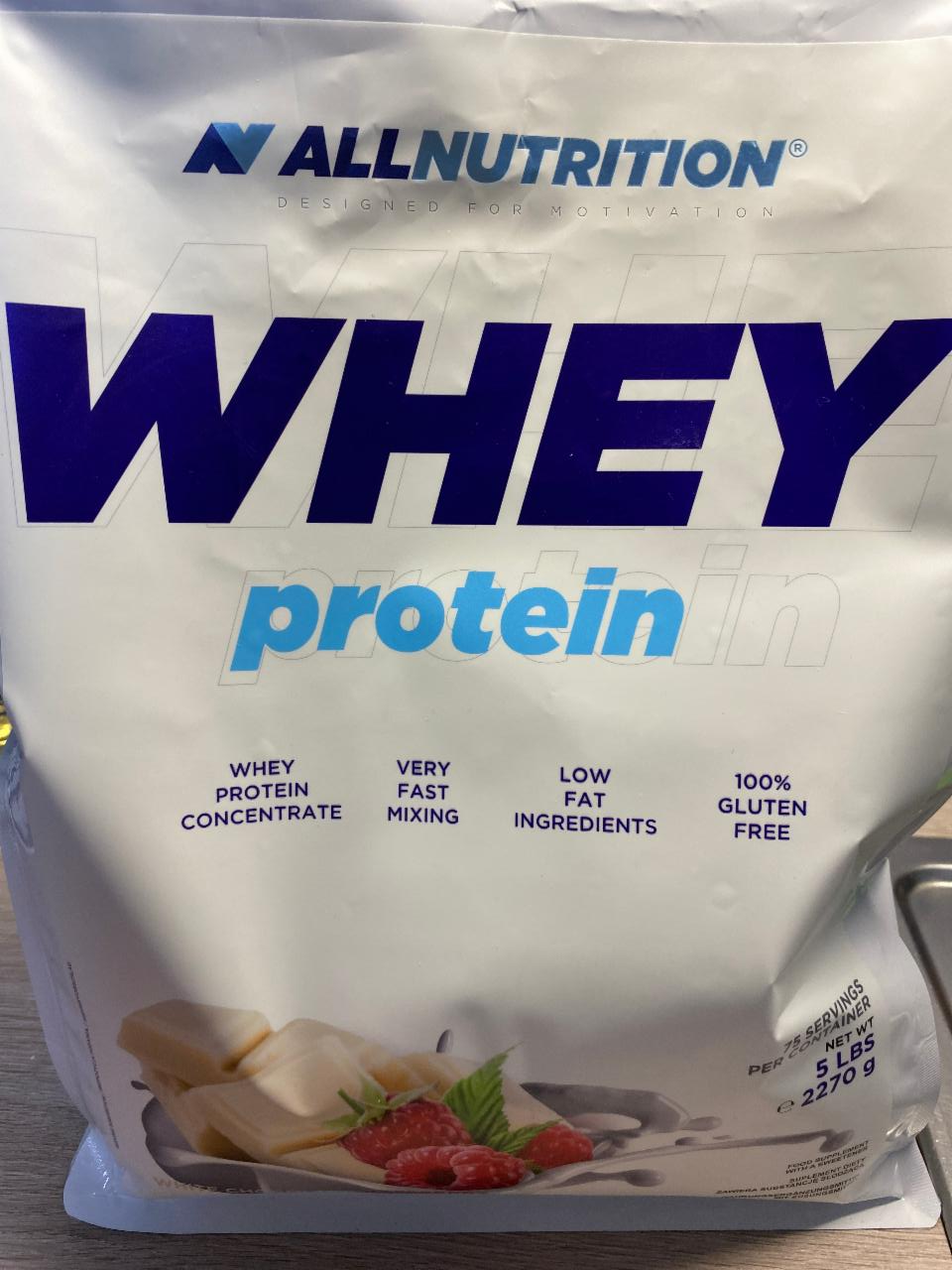 Fotografie - Whey protein White chocolate raspberry Allnutrition