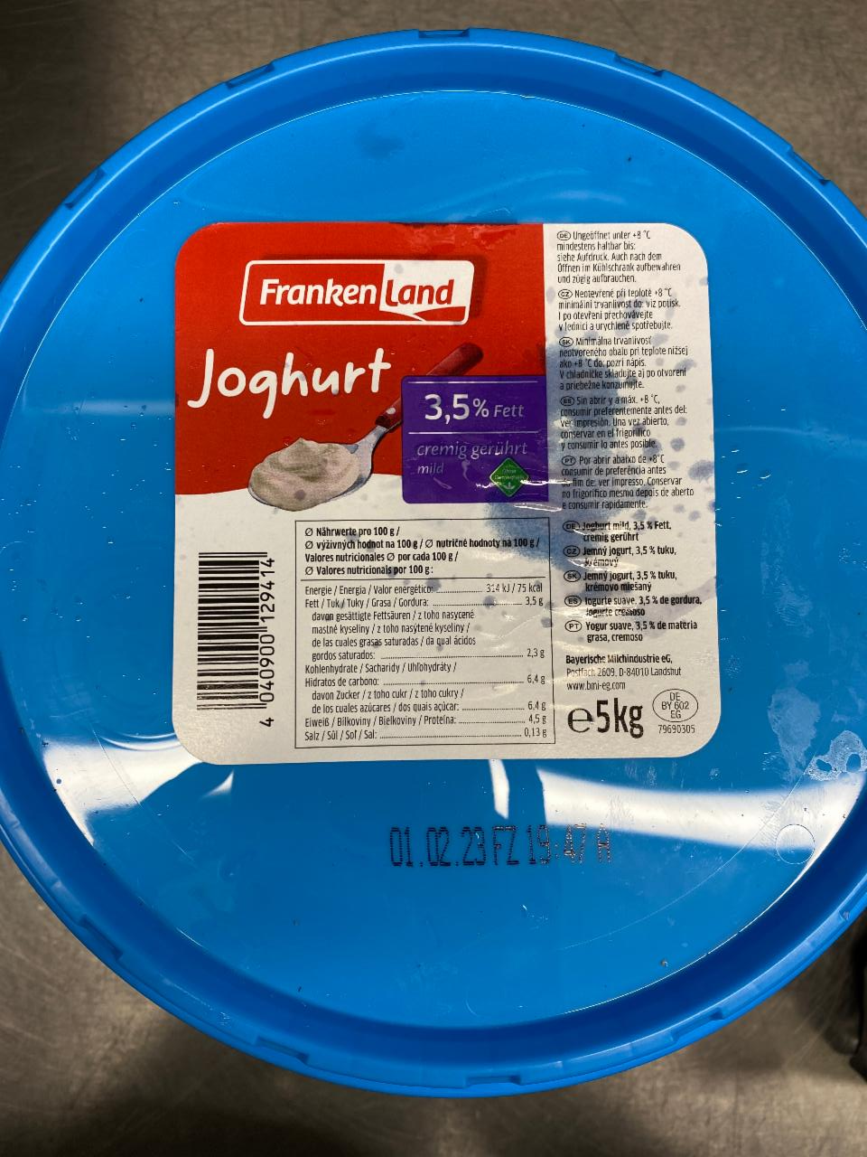 Fotografie - Joghurt 3,5% Fett FrankenLand