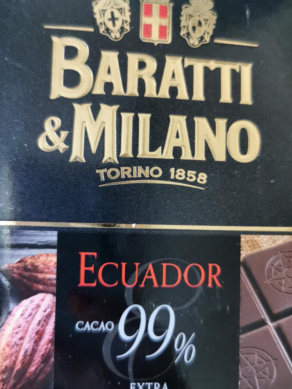 Fotografie - Ecuador cacao 99% extra Baratti & Milano