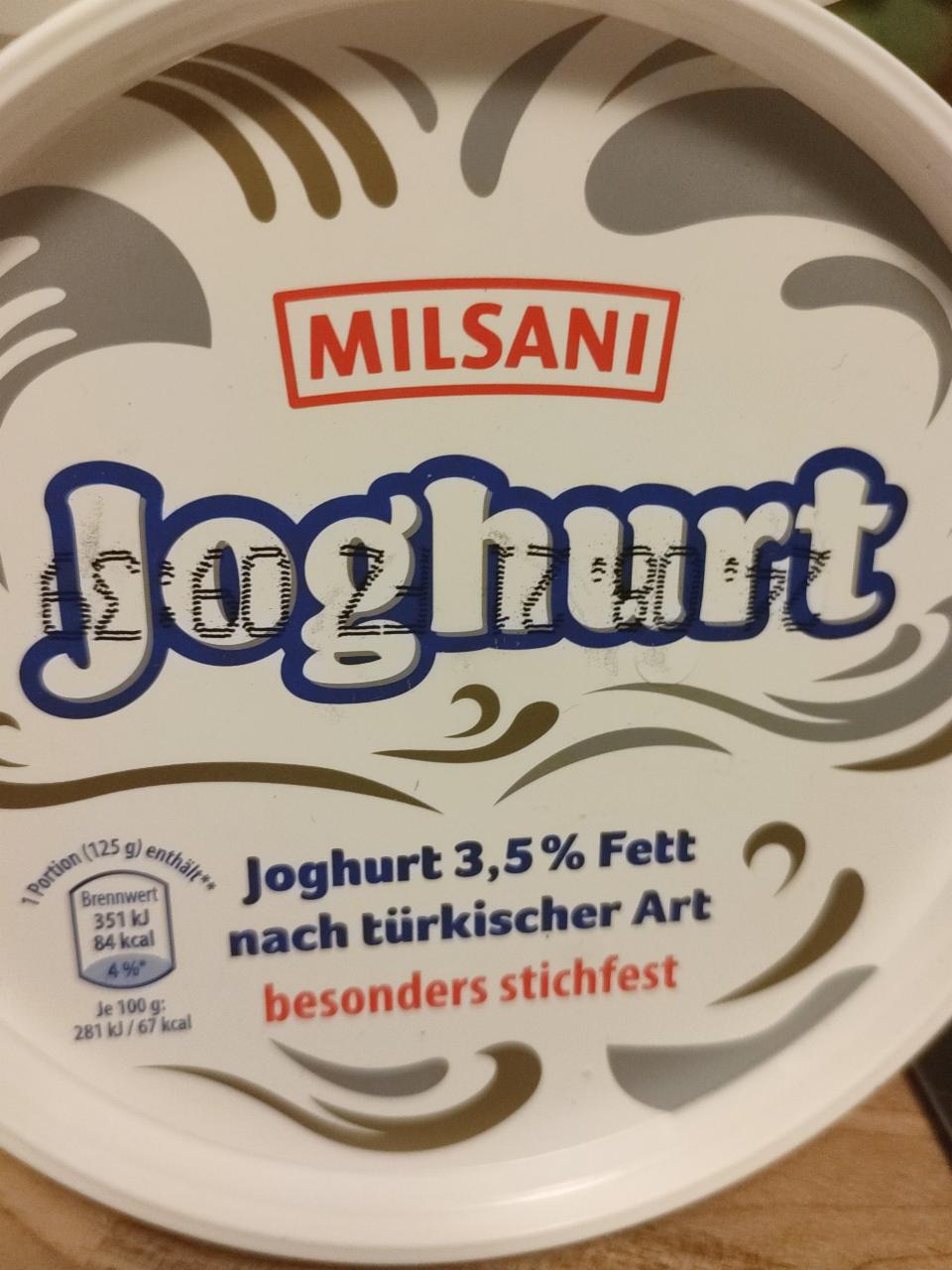 Fotografie - Milsani Joghurt 3,5%Fett nach türkischer Art