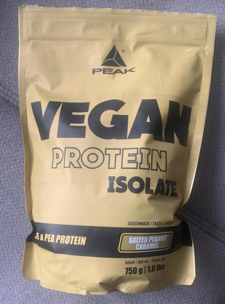 Fotografie - vegan protein isolate peak salted caramel peanut