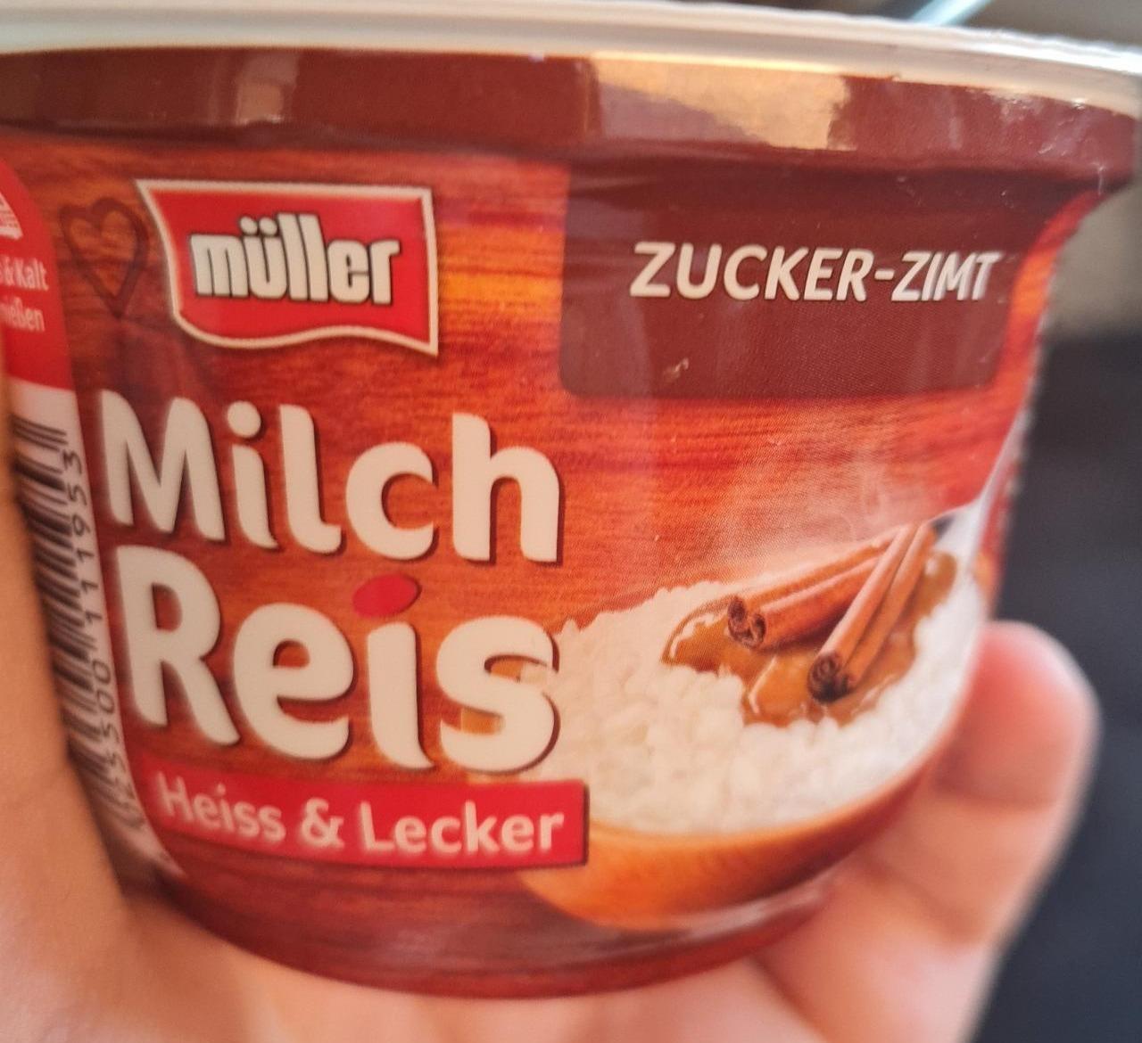 Fotografie - Milch Reis Zucker - zimt Müller