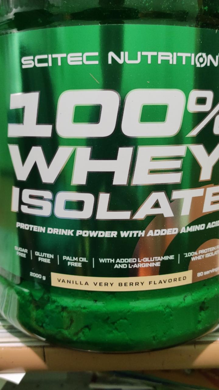 Fotografie - 100% Whey Isolate Protein drink powder Vanilla very berry Scitec Nutrition