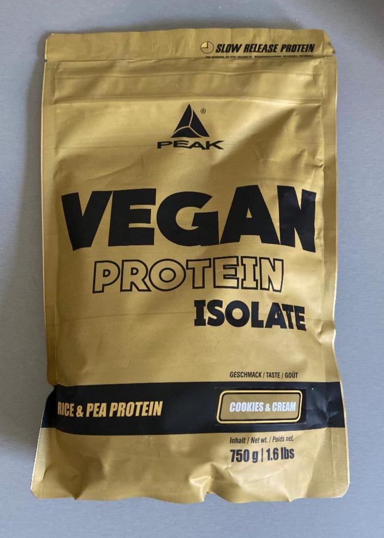 Fotografie - vegan protein isolate peak cookies & cream