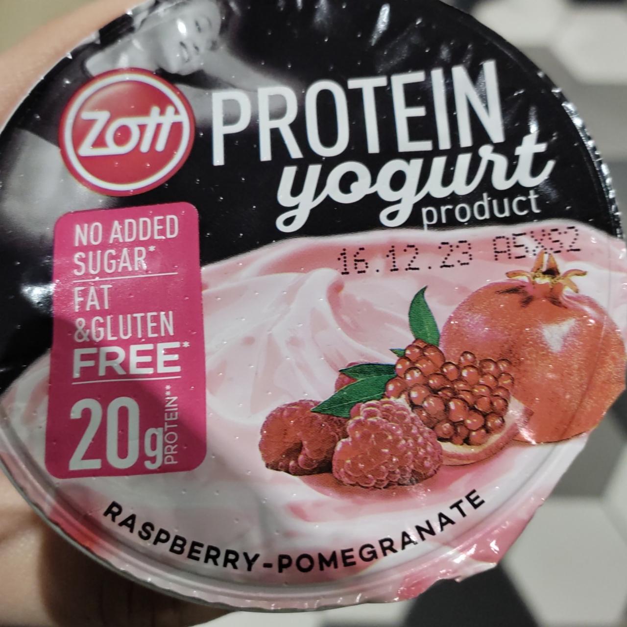 Fotografie - Protein yogurt product Raspberry - Pomegranate Zott