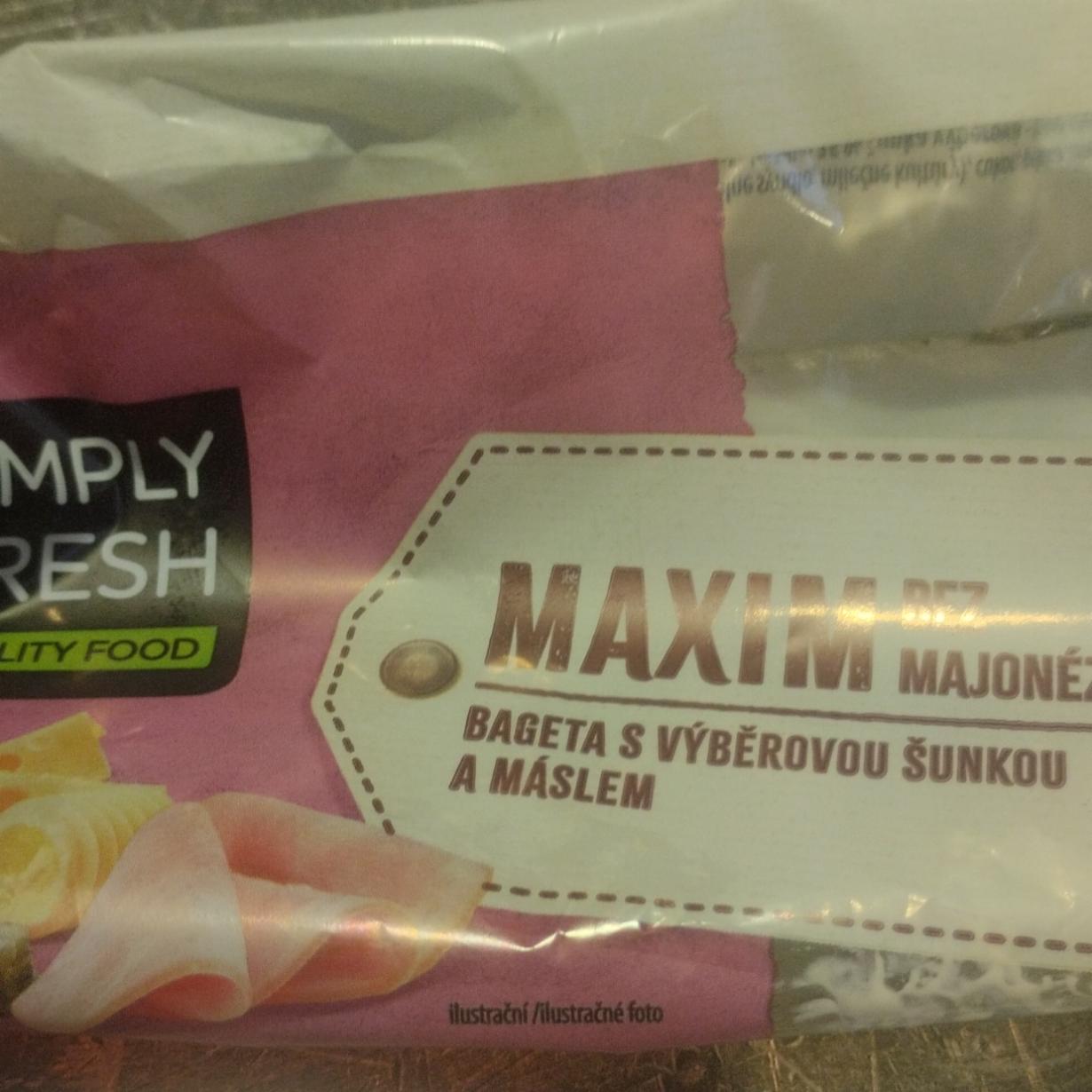 Fotografie - Maxim bez majonézy Bageta s výběrovou šunkou a máslem Simply Fresh