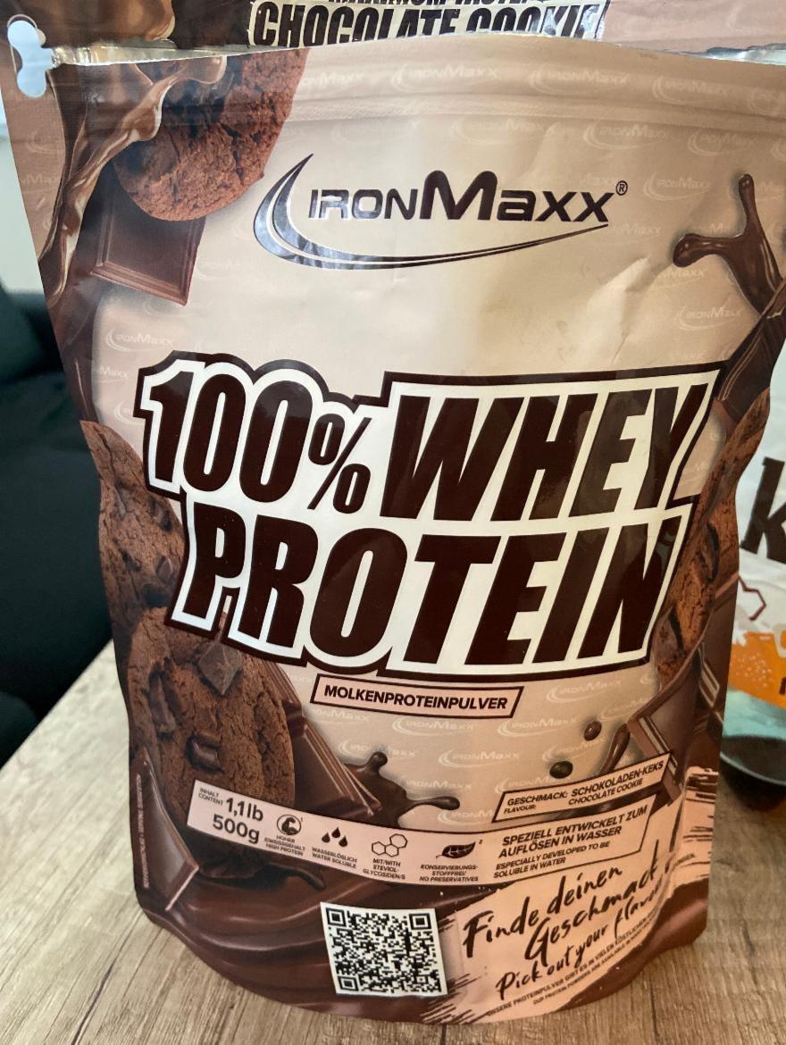 Fotografie - 100% Whey Protein Chocolate Cookie IronMaxx
