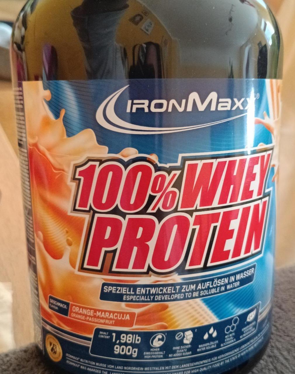 Fotografie - 100% Whey Protein Orange - Maracuja IronMaxx