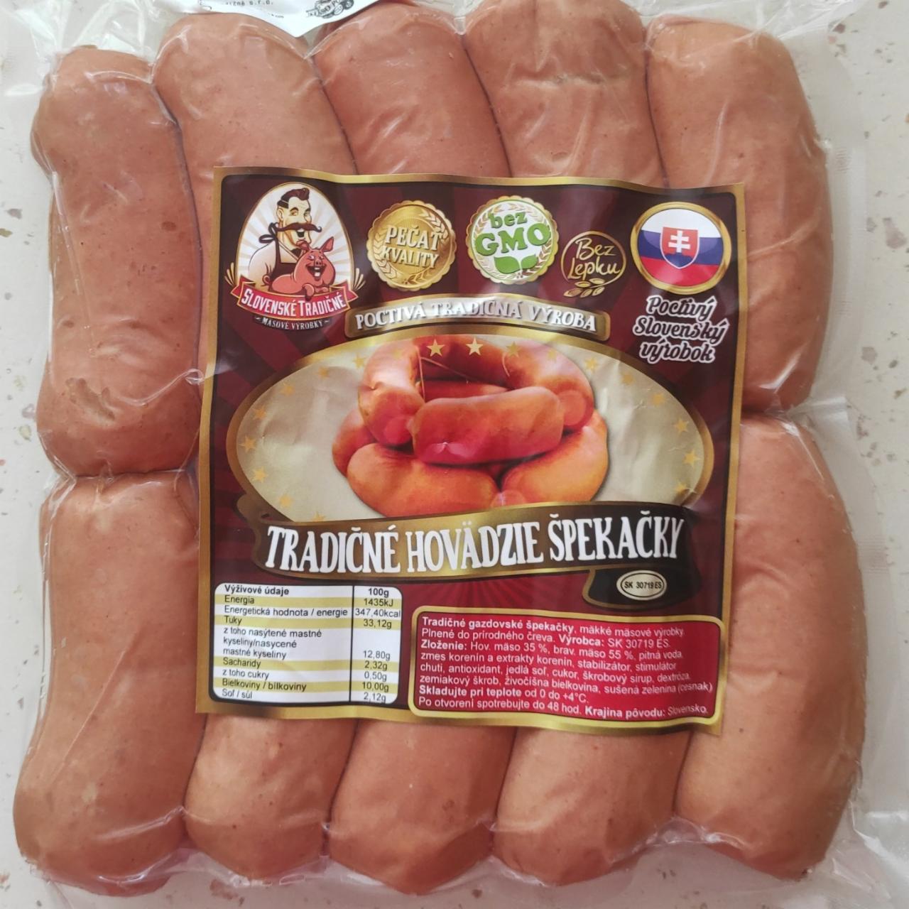 Fotografie - Tradičné hovädzie špekačky Slovenské Tradičné Mäsové Výrobky