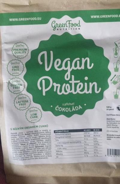 Fotografie - Vegan protein čokoláda Green food