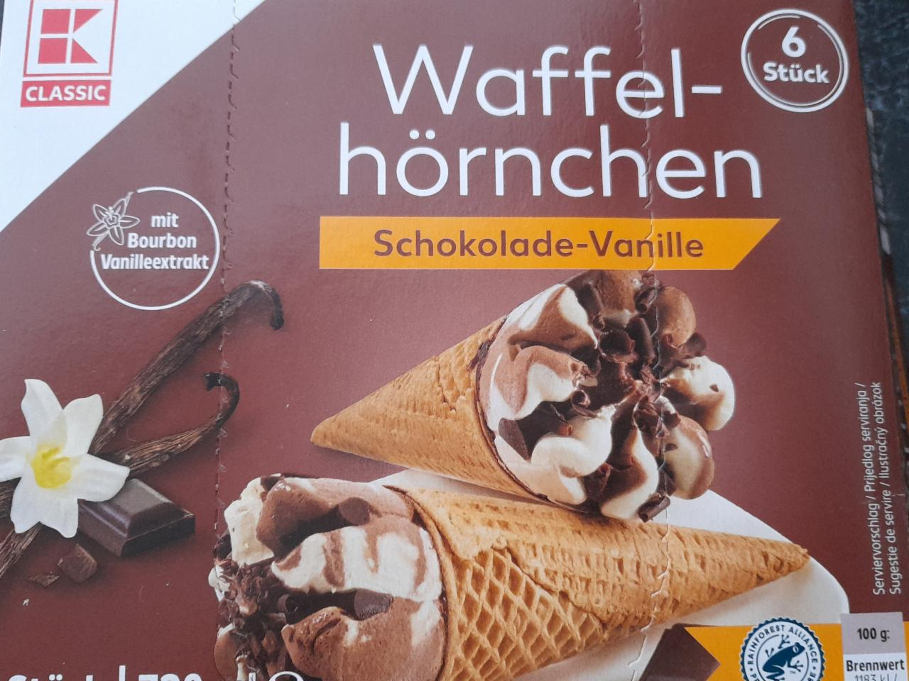 Fotografie - waffel-hörnchen Schokolade-Vanille K-Classic