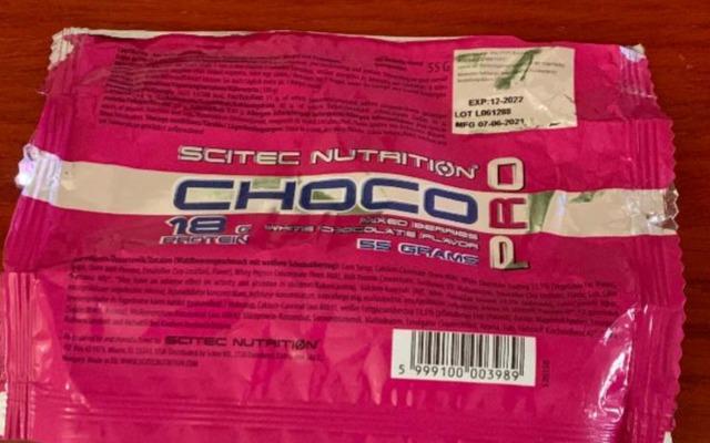 Fotografie - Scitec Choco pro mixed berries white chocolate protein bar