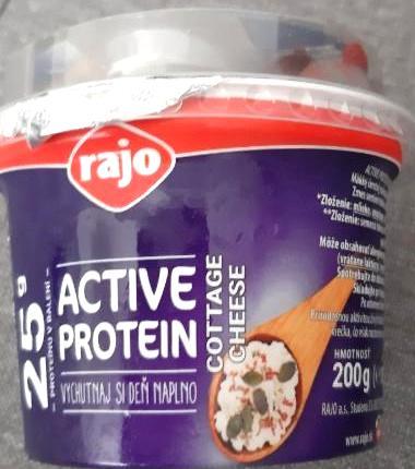 Fotografie - Rajo Cottage cheese Active protein (hodnoty pre syr pri kombinovanej potravine)