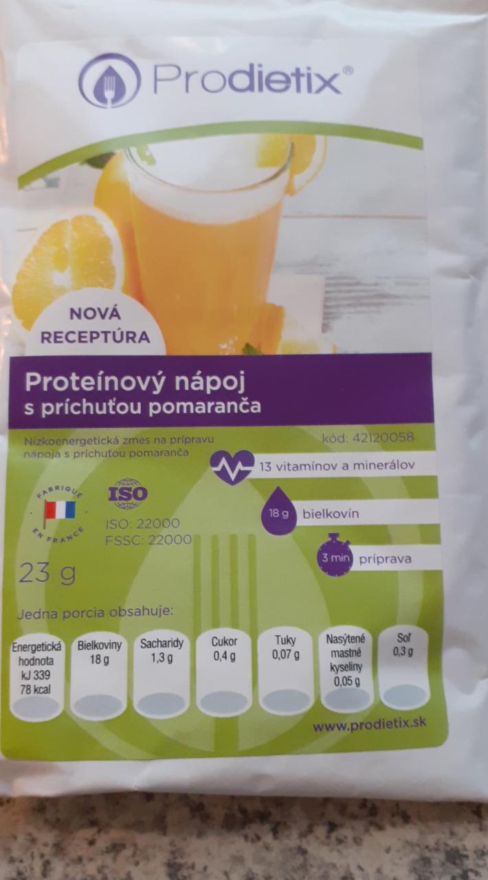 Fotografie - Proteínový nápoj s príchuťou pomaranča Prodietix