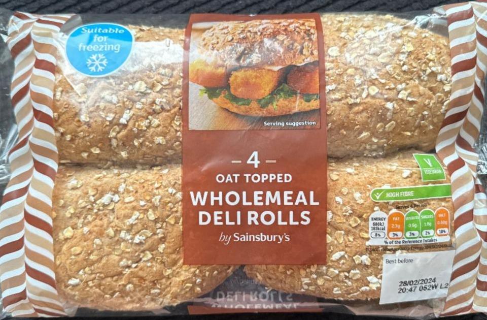 Fotografie - Oat topped Wholemeal deli rolls Sainsbury's