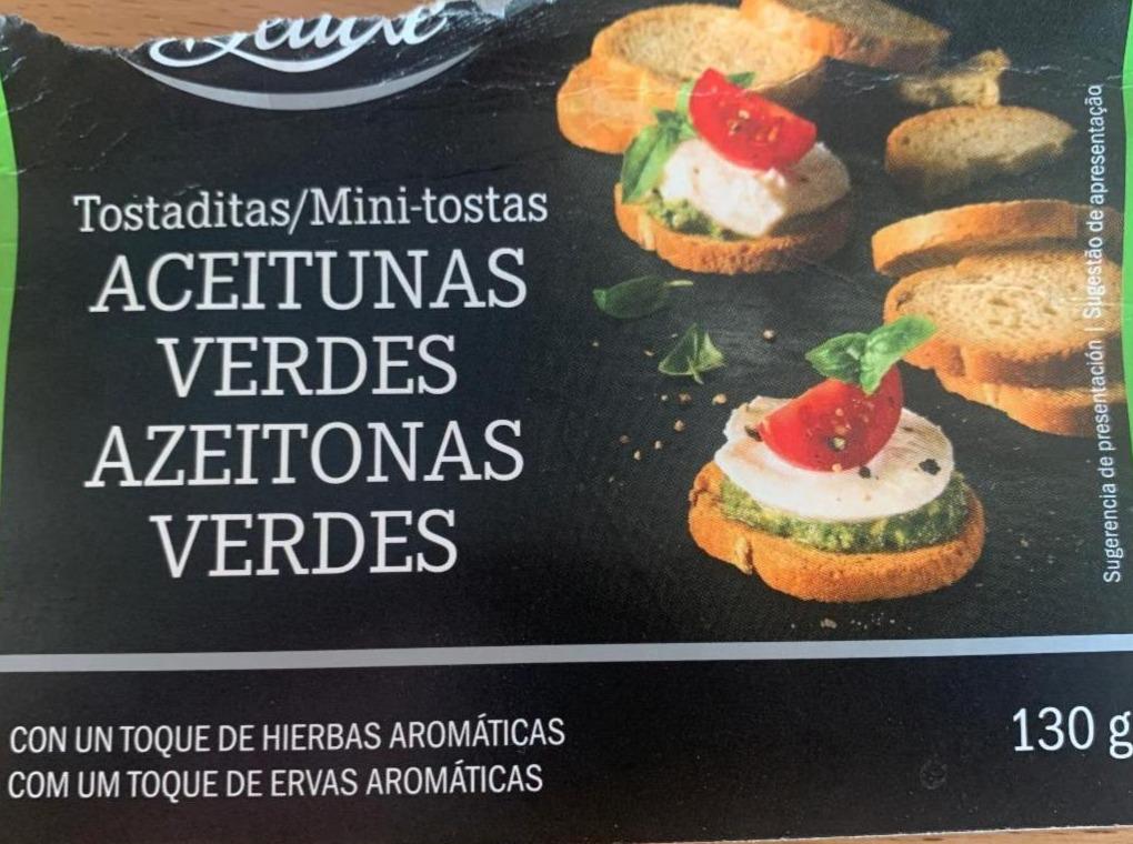 Fotografie - Tostaditas mini tostas aceitunas verdes azeitonas verdes Deluxe