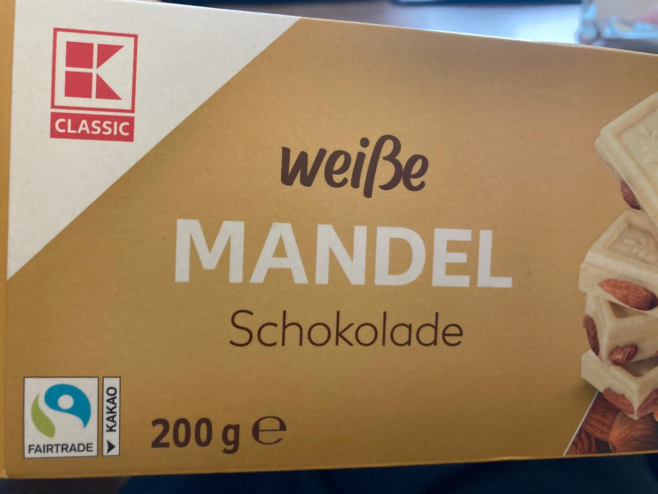 Fotografie - Weiße Mandel Schokolade K-Classic