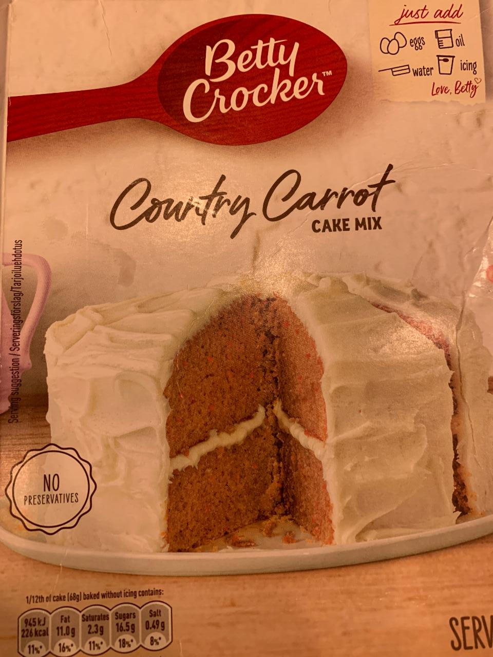 Fotografie - Country Carrot Cake mix Betty Crocker