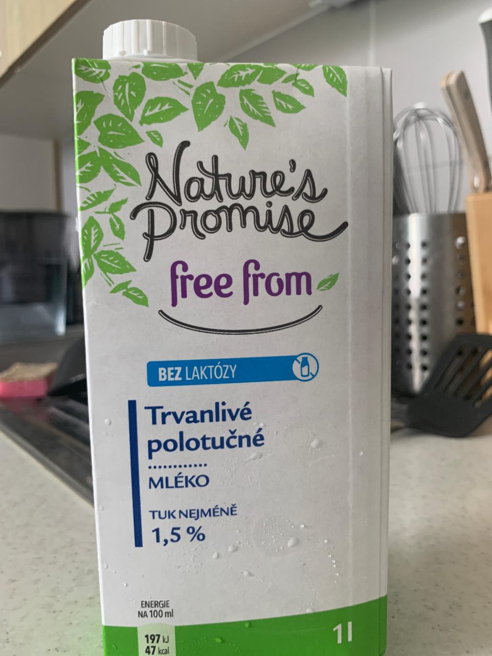 Fotografie - polotučné mlieko bez laktózy Nature's Promise