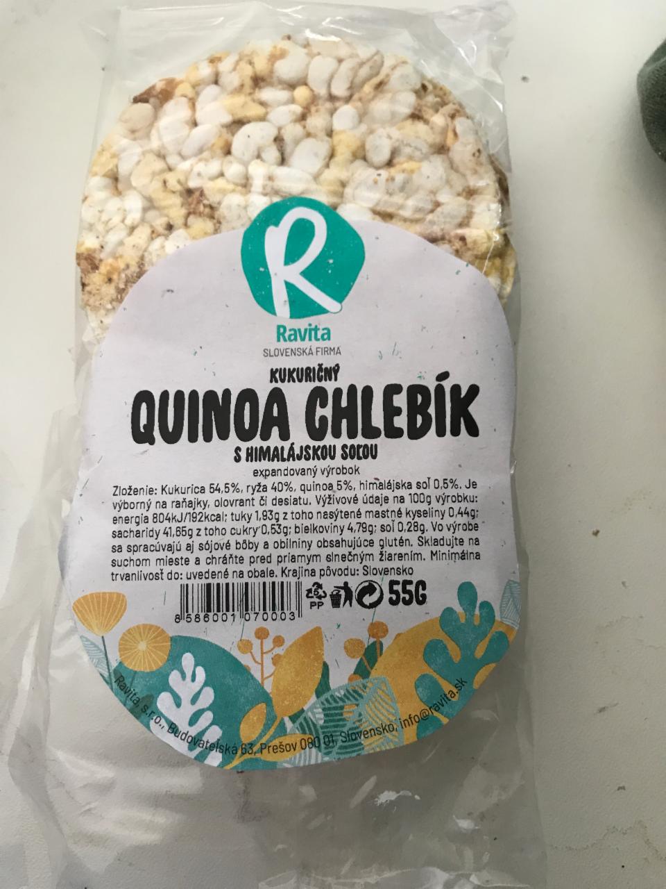 Fotografie - Kukuričný quinoa chlebík s himalájskou soľou RAVITA
