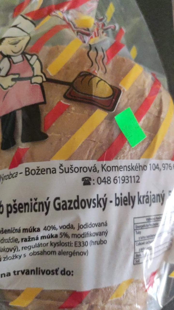 Fotografie - Chlieb pšeničný Gazdovský - biely krájaný