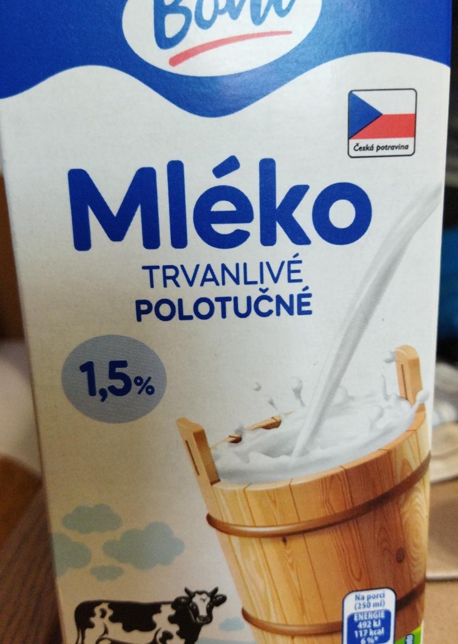 Fotografie - mlieko polotučné trvanlivé 1,5% Boni
