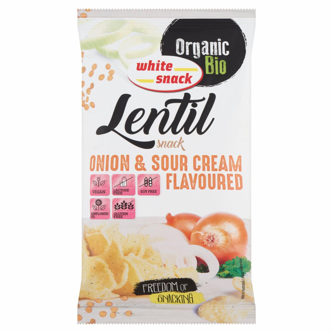 Fotografie - Lentil snack onion & sour cream White Snack