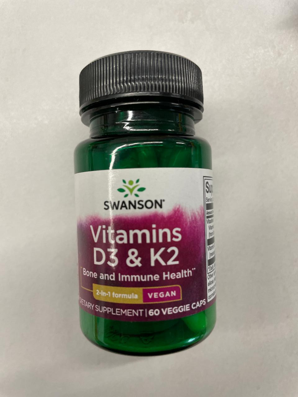 Fotografie - Vitamins D3 & K2 Swanson