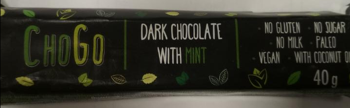 Fotografie - ChoGo Dark chocolate with mint