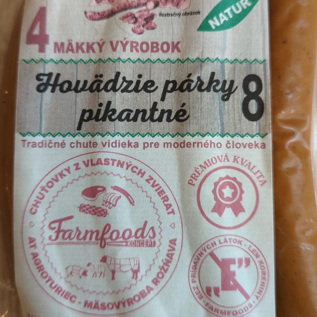 Fotografie - Hovädzie párky pikantné Farmfoods