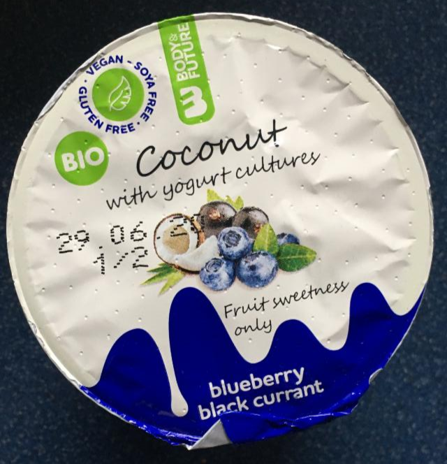 Fotografie - coconut with yogurt cultures blueberry black currant