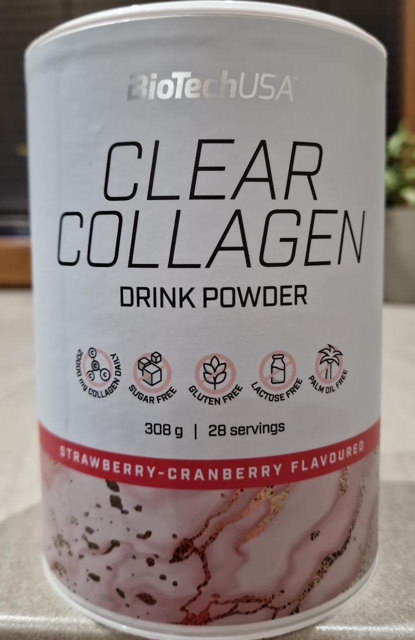 Fotografie - Clear Collagen Drink powder Strawberry-Cranberry flavored BioTechUSA
