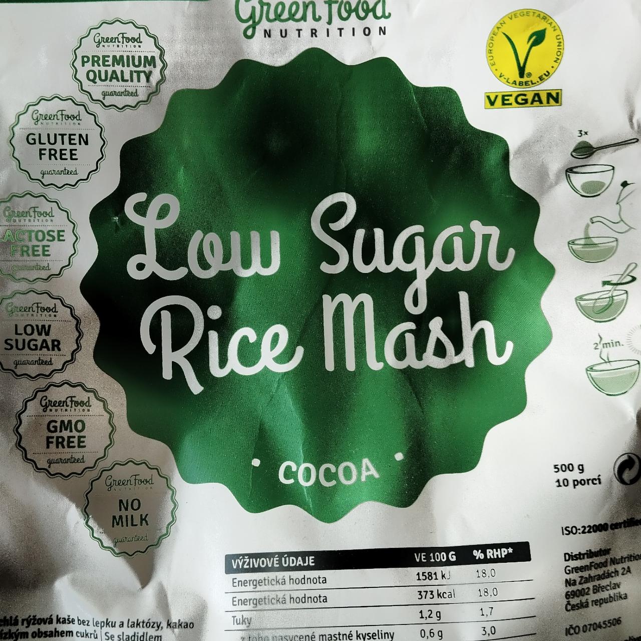Fotografie - Low Sugar Rice Mash cocoa Green Food