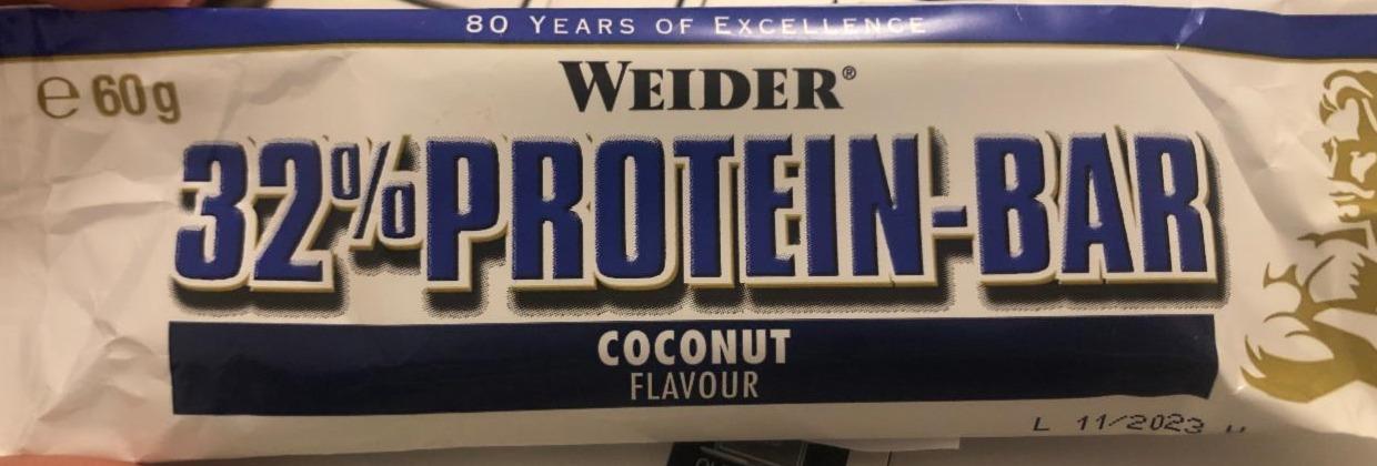 Fotografie - 32% Protein Bar Coconut Weider