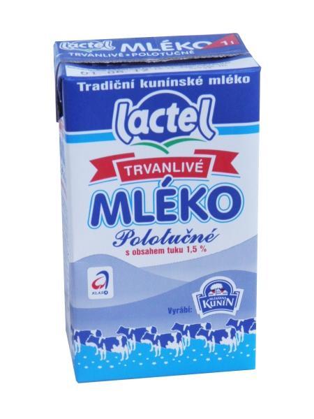 Fotografie - mlieko polotučné trvanlivé Lactel