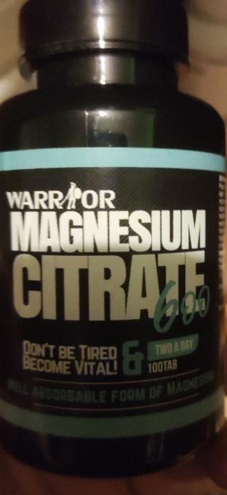 Fotografie - Warrior Magnesium Citrate 600