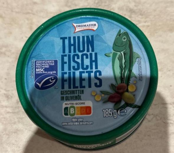 Fotografie - Thunfisch filets geschnitten in oliveoil Dreimaster