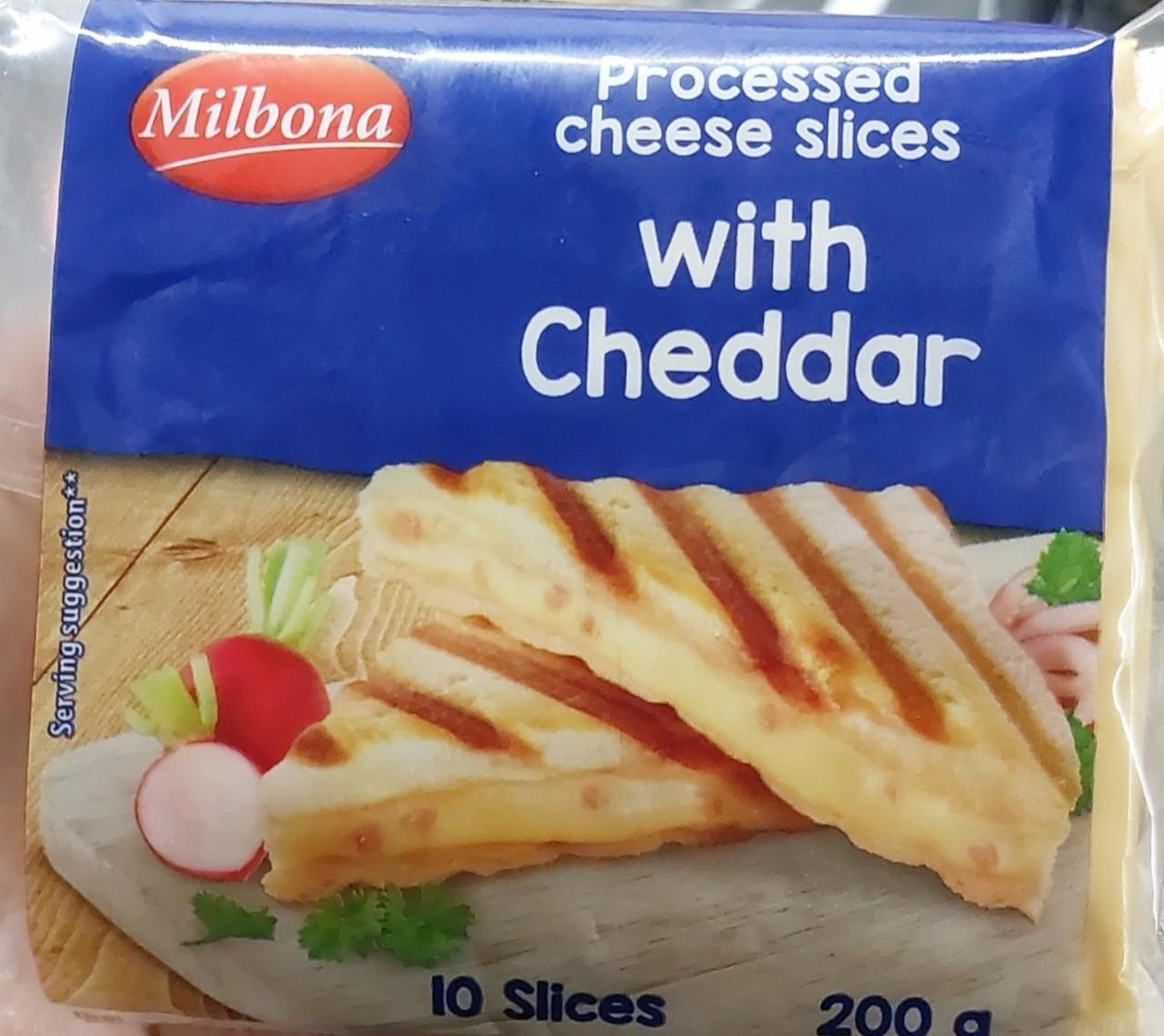 Fotografie - Processed cheese slices with Cheddar Milbona