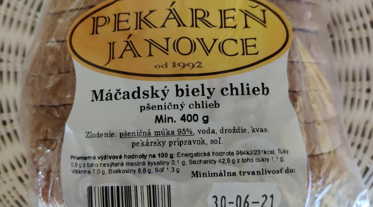 Fotografie - Máčadský biely chlieb Pekáreň Jánovce