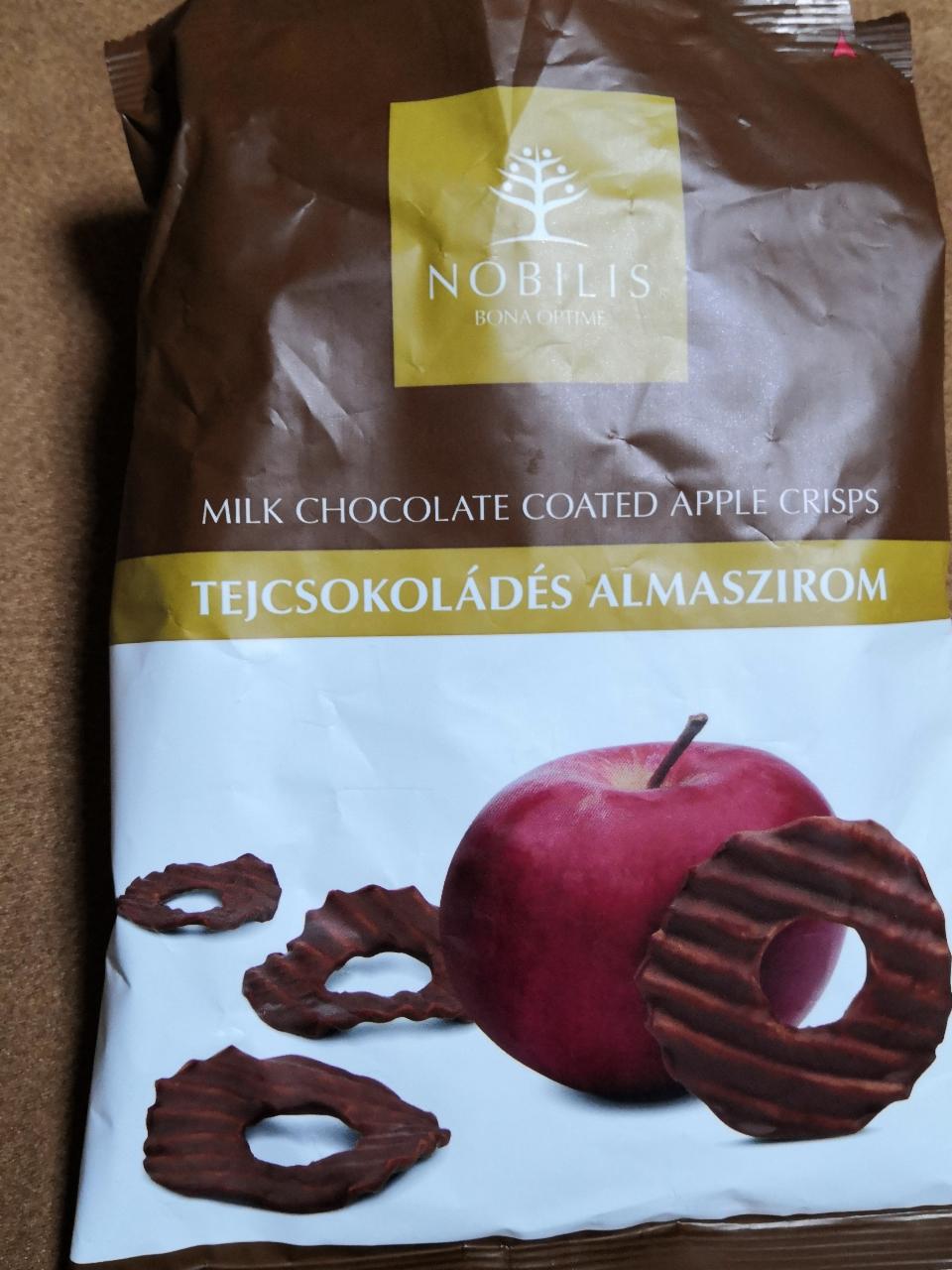 Fotografie - Milk chocolate coated apple crisps Nobilis