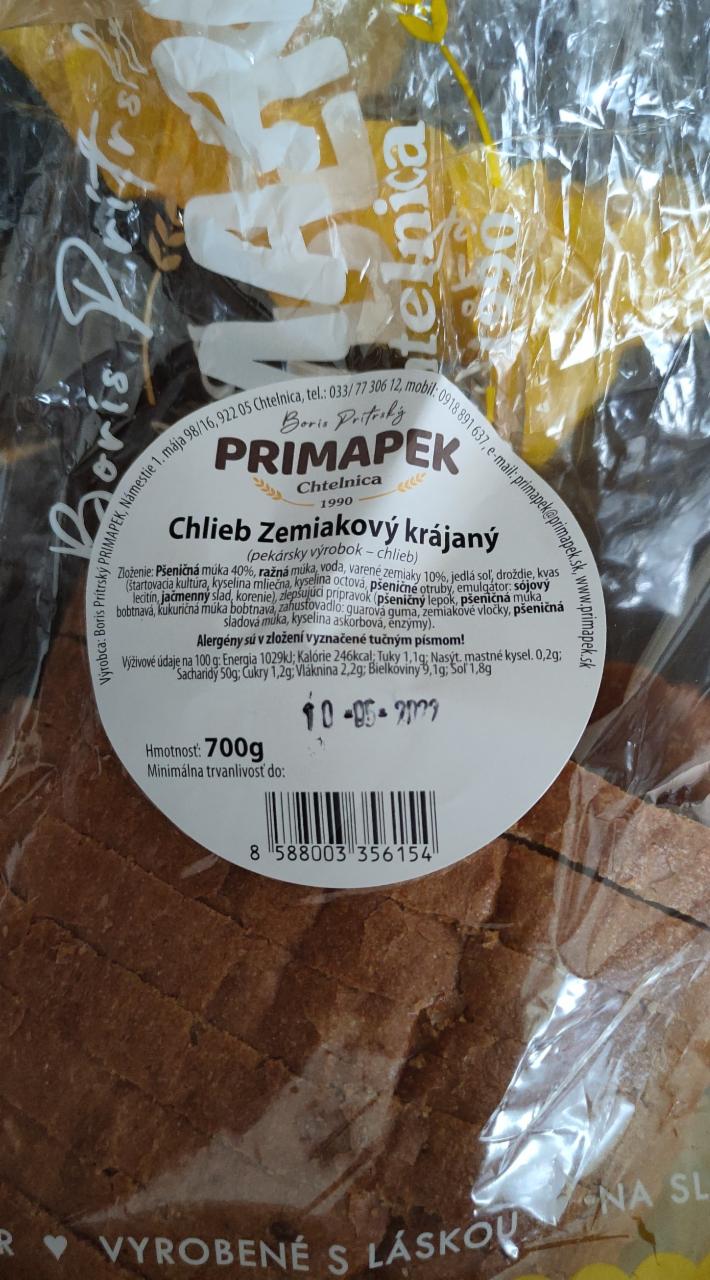 Fotografie - chlieb zemiakový krájaný Primapek