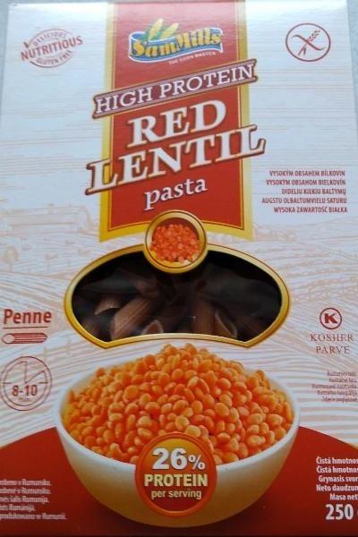 Fotografie - Red Lentil pasta High Protein Penne Sam Mills