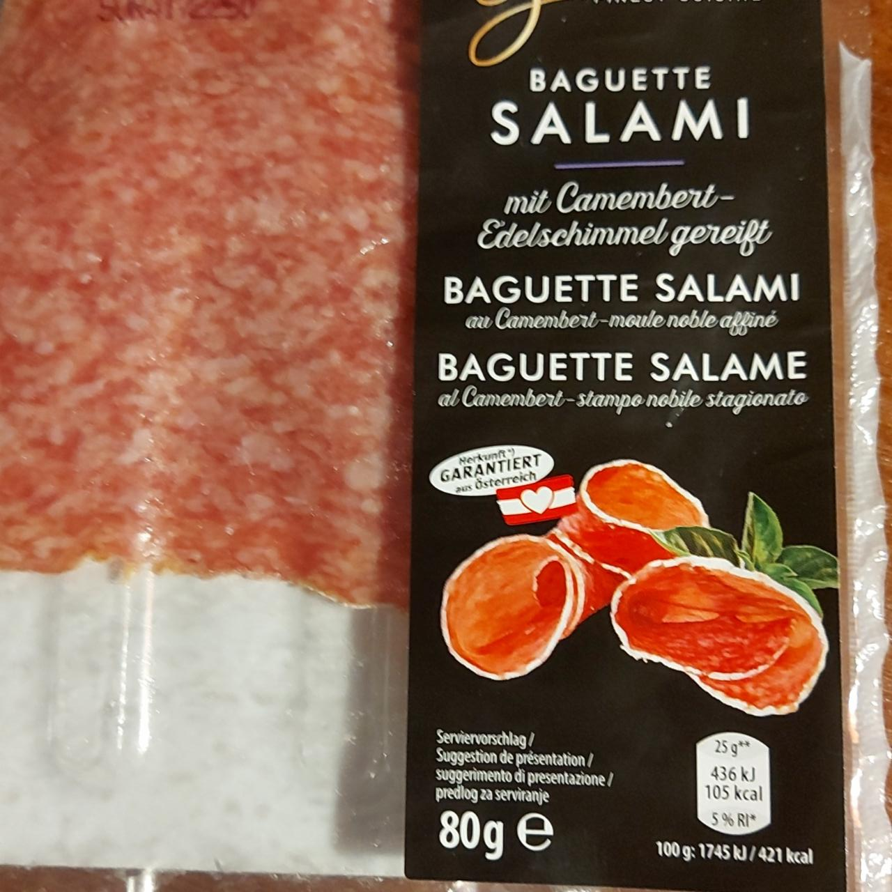 Fotografie - Baguette salami mit camembert edelschimmel gereift Gourmet
