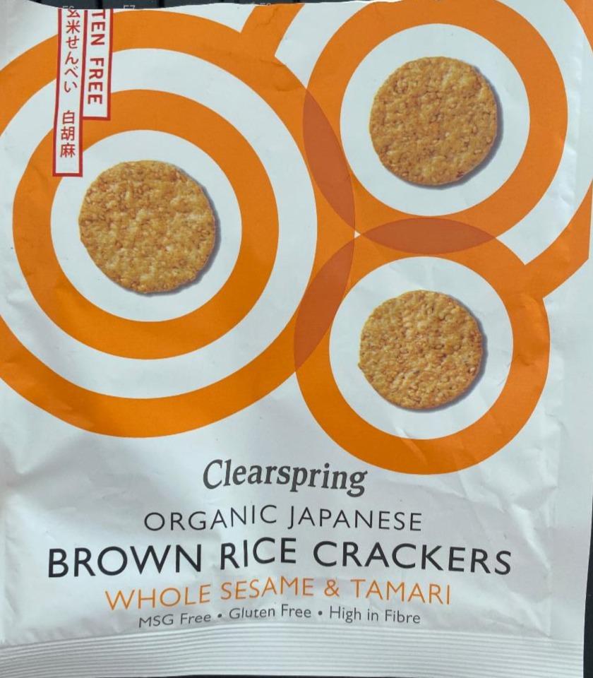 Fotografie - Organic Japanese Brown rice crackers Whole sesame & Tamari Clearspring