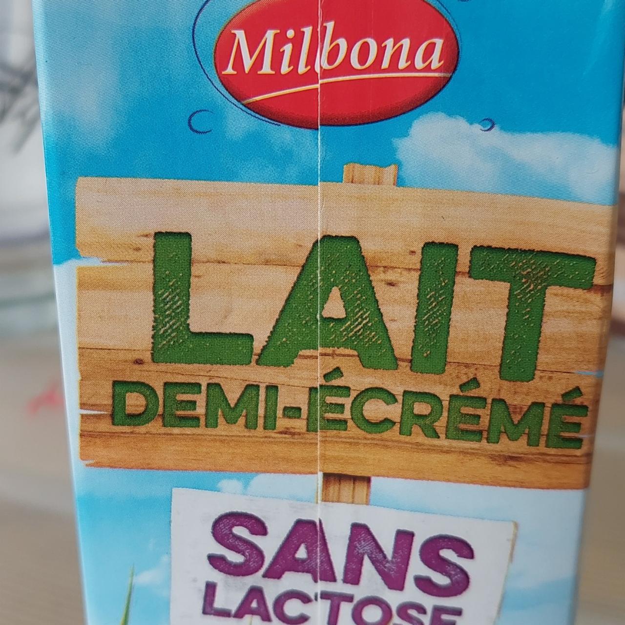 Fotografie - Lait Demi-écrémé Sans Lactose Milbona