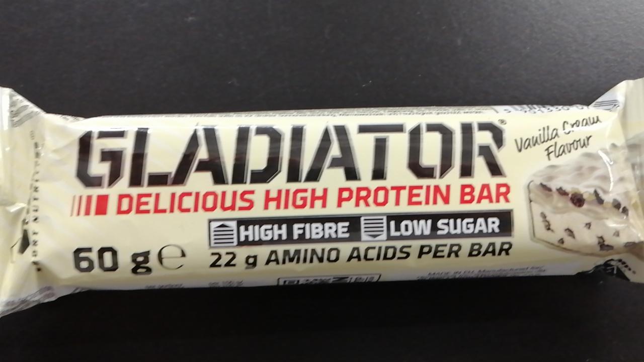 Fotografie - Gladiator High Protein Bar Vanilla Cream