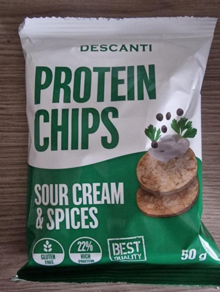 Fotografie - Protein chips sour cream & spices Descanti