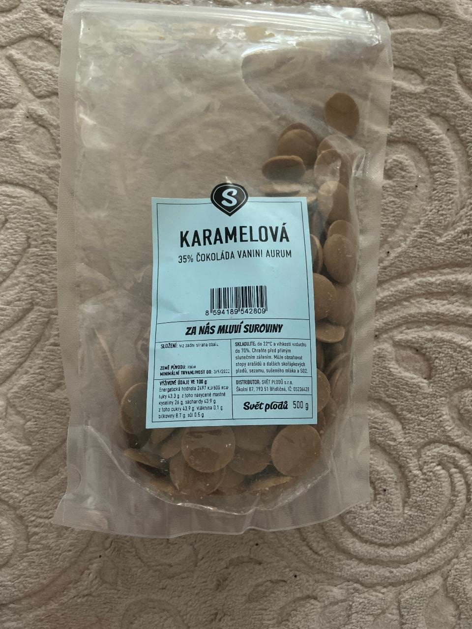 Fotografie - karamelová čokoláda vanini aurum